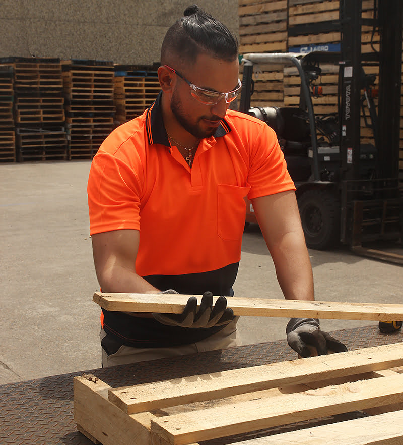 Pallet yard aerial view
